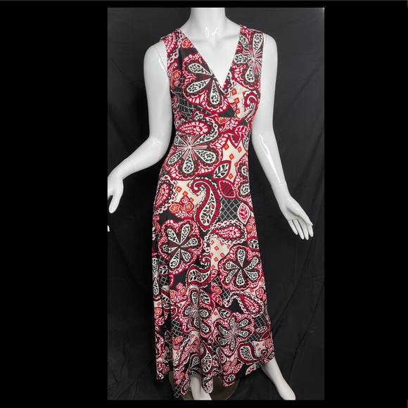 EAST Dresses East Maxi Dress Paisley Floral Print Tribal Black